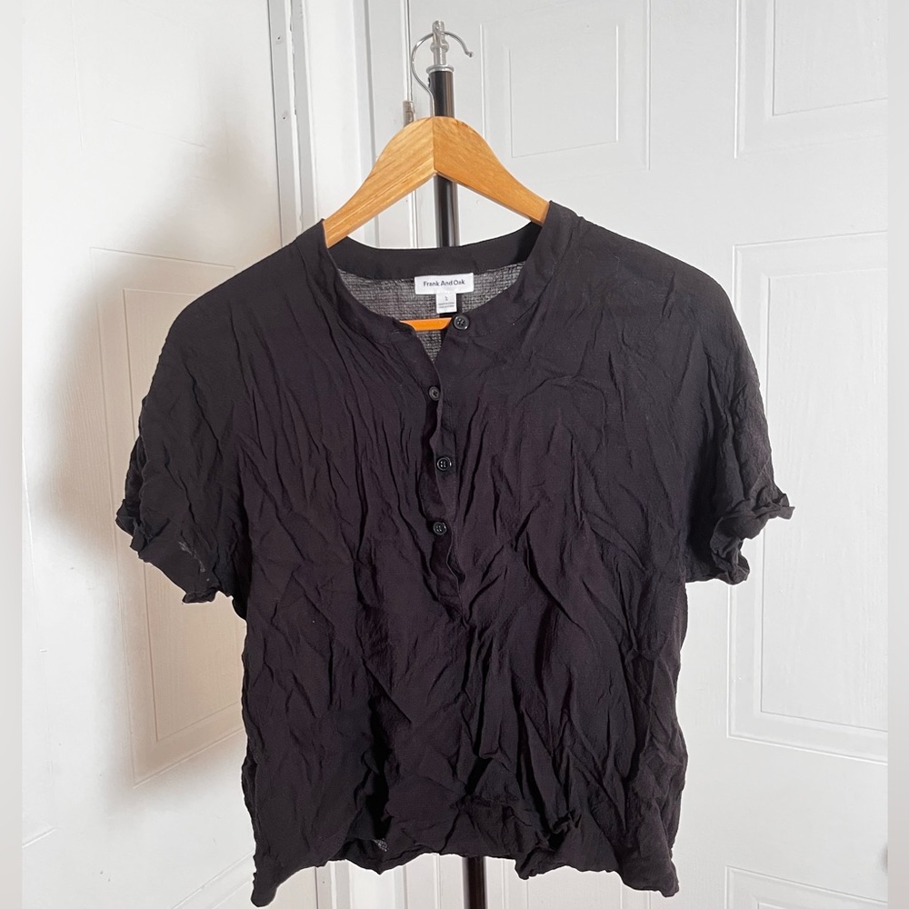 Black Frank and Oak Blouse Cropped